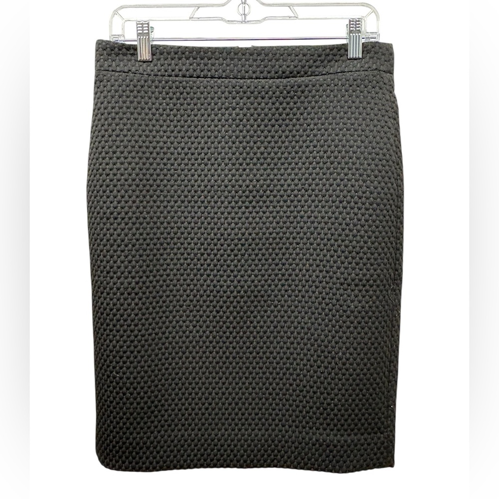 J. Crew Black Textured Pencil Skirt